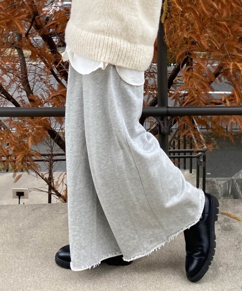 Couleur Meler（クルールメリー）の「Couleur Meler オクユウカ　ワイドスウェットパンツ（その他パンツ・レディース・グレー系その他/ホワイト・FREE）」の18枚目の写真