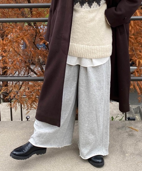 Couleur Meler（クルールメリー）の「Couleur Meler オクユウカ　ワイドスウェットパンツ（その他パンツ・レディース・グレー系その他/ホワイト・FREE）」の21枚目の写真