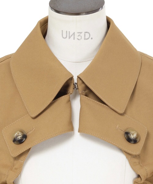 UN3D.(アンスリード)の「UN3D./アンスリード/TRENCH SHRT BZ(ブルゾン・レディース・ブラック/ベージュ・38)」の4枚目の写真