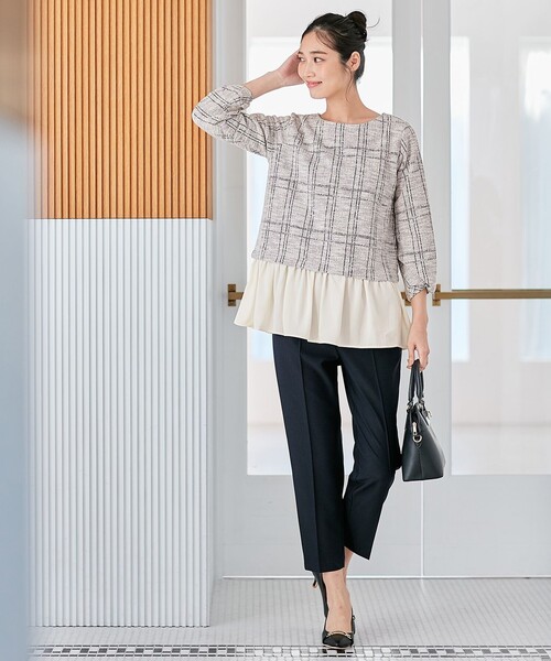 ANY SIS（エニィスィス）の「【洗える】褒めらレディ テーパード パンツ（その他パンツ・レディース・アイボリー系/ネイビー系/ブラック系3/スカイブルー系/ライトイエロー系/ピンク系/ブラック系・1/2/3）」の12枚目の写真