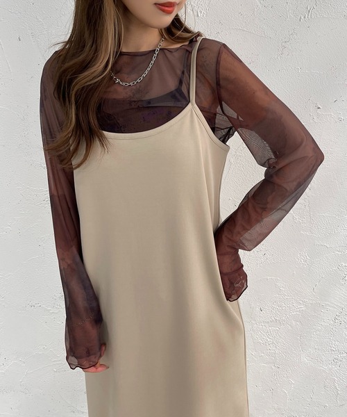 apres jour mignon（アプレジュールミニョン）の「ポンチキャミワンピース【ZOZOTOWN限定アイテム】（ワンピース・レディース・オレンジ/ライトベージュ/カーキ/ブラック/ブルー・X-LARGE/MEDIUM/SMALL）」の14枚目の写真