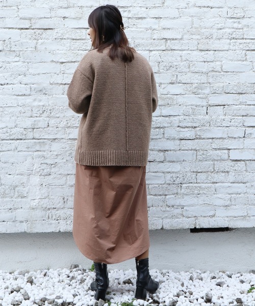 Brownie(ブラウニー)の「Brownie サイドリブスリットハイネックプルオーバー(ニット/セーター・レディース・レッド/キャメル/オフホワイト/チャコールグレー・FREE)」の18枚目の写真