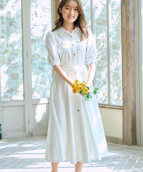 NOELA（ノエラ）の「デニムワンピース（ワンピース・レディース・オフホワイト/ダークインディゴブルー/ベージュ・S/M）」の6枚目の写真