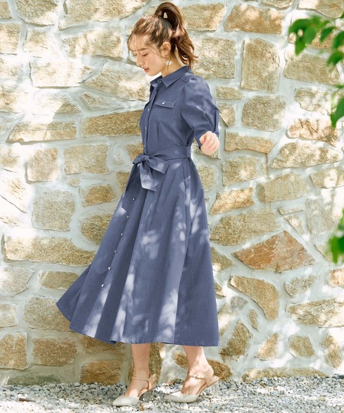 NOELA（ノエラ）の「デニムワンピース（ワンピース・レディース・オフホワイト/ダークインディゴブルー/ベージュ・S/M）」の9枚目の写真