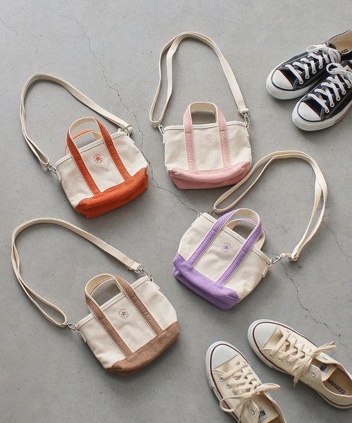 CONVERSE（コンバース）の「【CONVERSE】PILE CANVAS XS TOTE BAG/ミニトートバッグ/キャンバス/手提げ/コンバース（トートバッグ・メンズ・ラベンダー/オレンジ/ブラウン/ピンク・FREE）」の5枚目の写真