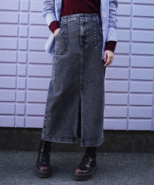 aimoha（アイモハ）の「【aimoha】オリジナル  ストレットデニムハイウエストロングスカート(タイトスカート)（デニムスカート・レディース・ブラック/ブルー/インディゴブルー/ライトブルー/ダークグレー/グリーン/ブラック系その他・SMALL/MEDIUM/LARGE/X-LARGE）」の13枚目の写真