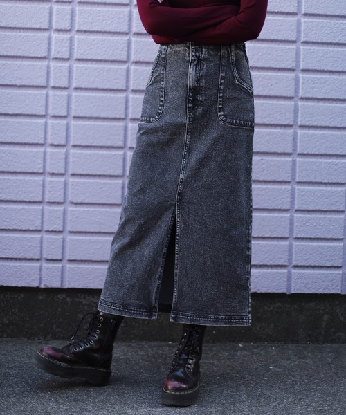 aimoha（アイモハ）の「【aimoha】オリジナル  ストレットデニムハイウエストロングスカート(タイトスカート)（デニムスカート・レディース・ブラック/ブルー/インディゴブルー/ライトブルー/ダークグレー/グリーン/ブラック系その他・SMALL/MEDIUM/LARGE/X-LARGE）」の14枚目の写真