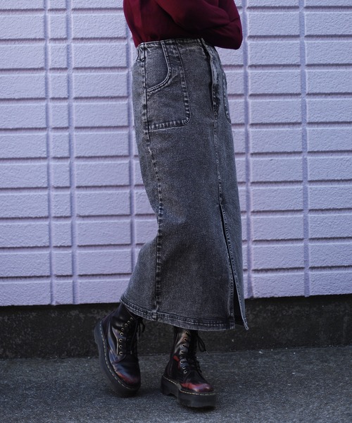 aimoha（アイモハ）の「【aimoha】オリジナル  ストレットデニムハイウエストロングスカート(タイトスカート)（デニムスカート・レディース・ブラック/ブルー/インディゴブルー/ライトブルー/ダークグレー/グリーン/ブラック系その他・SMALL/MEDIUM/LARGE/X-LARGE）」の15枚目の写真