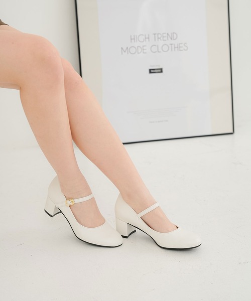 セール】5cmヒール楽ちんストラップパンプス（パンプス）｜Newlyme