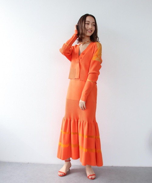 Three Four Time（ｽﾘｰﾌｫｰﾀｲﾑ）の「シアーニットショートカーディガン（カーディガン/ボレロ・レディース・ブルー/ネイビー/オレンジ・FREE）」の8枚目の写真