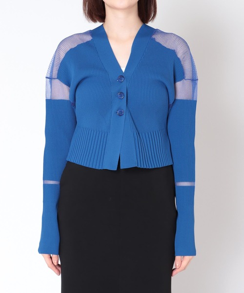 Three Four Time（ｽﾘｰﾌｫｰﾀｲﾑ）の「シアーニットショートカーディガン（カーディガン/ボレロ・レディース・ブルー/ネイビー/オレンジ・FREE）」の12枚目の写真
