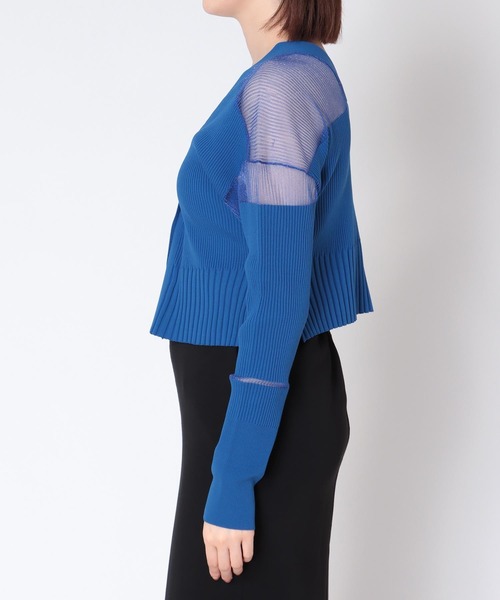 Three Four Time（ｽﾘｰﾌｫｰﾀｲﾑ）の「シアーニットショートカーディガン（カーディガン/ボレロ・レディース・ブルー/ネイビー/オレンジ・FREE）」の13枚目の写真