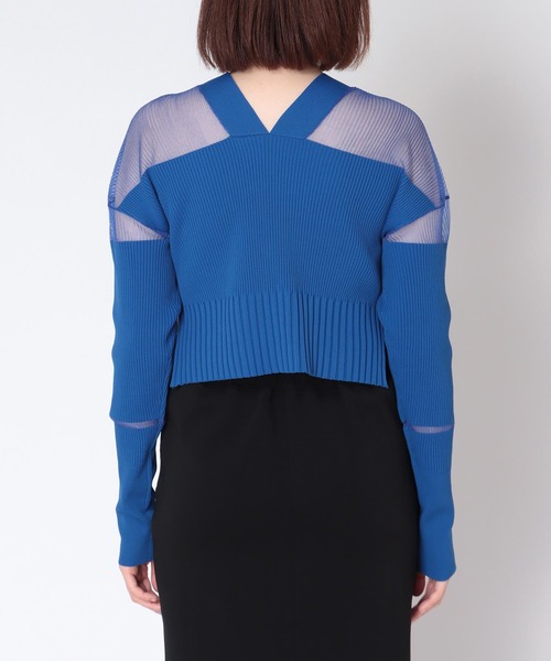 Three Four Time（ｽﾘｰﾌｫｰﾀｲﾑ）の「シアーニットショートカーディガン（カーディガン/ボレロ・レディース・ブルー/ネイビー/オレンジ・FREE）」の14枚目の写真