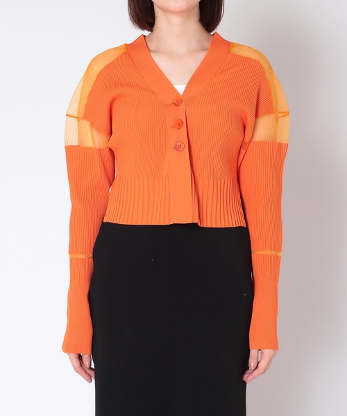 Three Four Time（ｽﾘｰﾌｫｰﾀｲﾑ）の「シアーニットショートカーディガン（カーディガン/ボレロ・レディース・ブルー/ネイビー/オレンジ・FREE）」の20枚目の写真