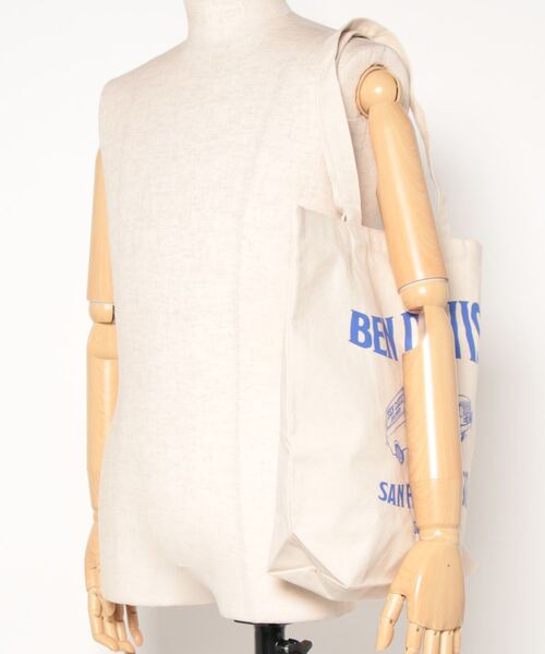BEN DAVIS（ベンデイビス）の「【BEN DAVIS】ORGANIC PRINT TOTE（トートバッグ・レディース・ホワイト×ネイビー・FREE）」の6枚目の写真