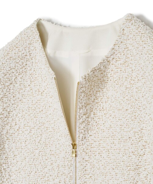 ANAYI（アナイ）の「【セットアップ対応商品】ホワイトラメツイードパフ袖 ジャケット（ノーカラージャケット・レディース・オフホワイト・38/36）」の22枚目の写真