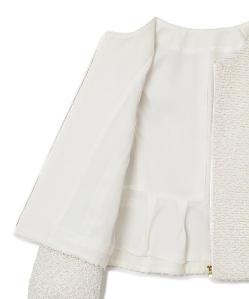 ANAYI（アナイ）の「【セットアップ対応商品】ホワイトラメツイードパフ袖 ジャケット（ノーカラージャケット・レディース・オフホワイト・38/36）」の21枚目の写真