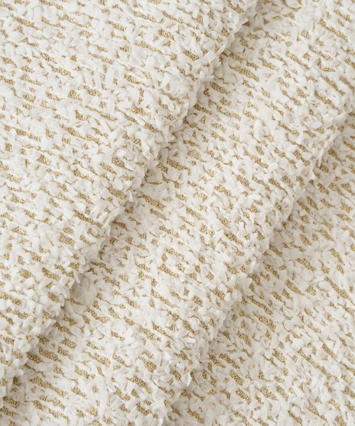 ANAYI（アナイ）の「【セットアップ対応商品】ホワイトラメツイードパフ袖 ジャケット（ノーカラージャケット・レディース・オフホワイト・38/36）」の4枚目の写真