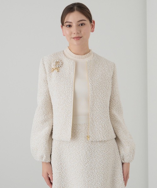 ANAYI ホワイト レースジャケット ANAYI（アナイ）の「ホワイトラメ