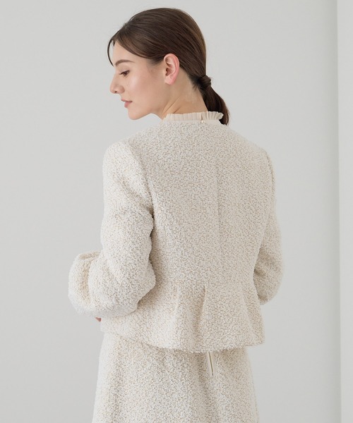 ANAYI（アナイ）の「【セットアップ対応商品】ホワイトラメツイードパフ袖 ジャケット（ノーカラージャケット・レディース・オフホワイト・38/36）」の9枚目の写真