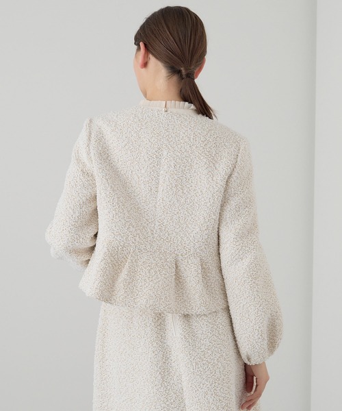 ANAYI（アナイ）の「【セットアップ対応商品】ホワイトラメツイードパフ袖 ジャケット（ノーカラージャケット・レディース・オフホワイト・38/36）」の11枚目の写真