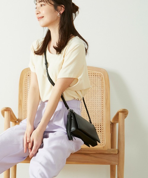 TREASURE TOPKAPI(トレジャートプカピ)の「【TREASURE TOPKAPI/トプカピ トレジャー】 スムースレザー ロングタッセル付き ショルダーバッグ(ショルダーバッグ・レディース・ブラック/オフホワイト/シルバー・FREE)」の13枚目の写真
