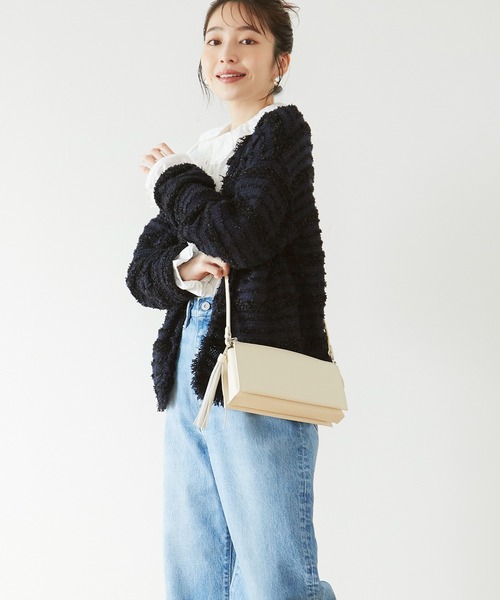 TREASURE TOPKAPI(トレジャートプカピ)の「【TREASURE TOPKAPI/トプカピ トレジャー】 スムースレザー ロングタッセル付き ショルダーバッグ(ショルダーバッグ・レディース・ブラック/オフホワイト/シルバー・FREE)」の7枚目の写真