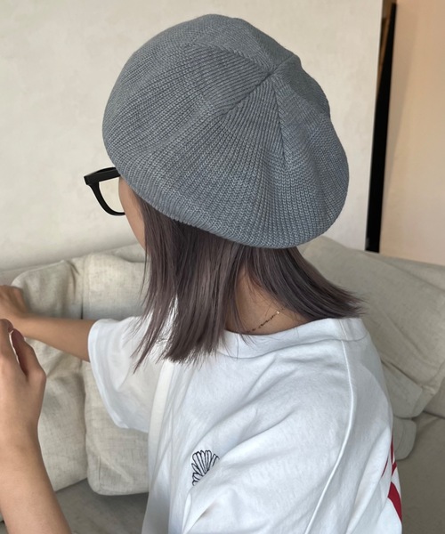 SHAGGIE（シャギー）の「シンプルニットベレー帽（ハンチング/ベレー帽・レディース・ブラック/ホワイト/グレー・FREE）」の18枚目の写真