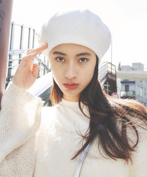 SHAGGIE（シャギー）の「シンプルニットベレー帽（ハンチング/ベレー帽・レディース・ブラック/ホワイト/グレー・FREE）」の10枚目の写真