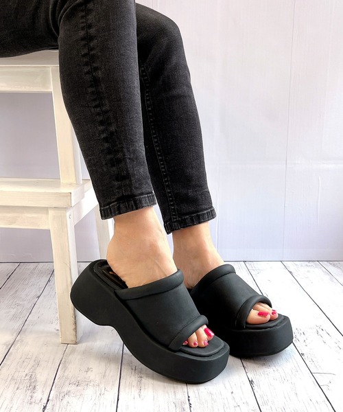 Noubel Voug Relax（ヌーベルヴォーグリラックス）の「厚底ウェッジソールミュール（サンダル・レディース・ベージュ/ブラック/アイボリー・S/M/L/LL/3L）」の5枚目の写真