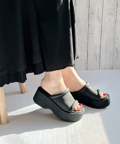 Noubel Voug Relax（ヌーベルヴォーグリラックス）の「厚底ウェッジソールミュール（サンダル・レディース・ベージュ/ブラック/アイボリー・S/M/L/LL/3L）」の22枚目の写真