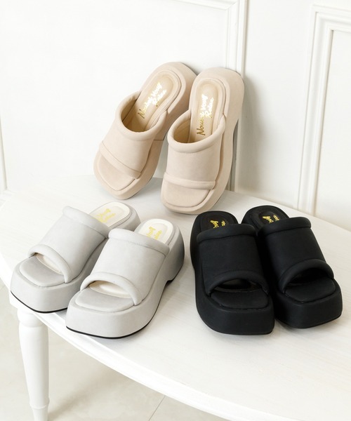 Noubel Voug Relax（ヌーベルヴォーグリラックス）の「厚底ウェッジソールミュール（サンダル・レディース・ベージュ/ブラック/アイボリー・S/M/L/LL/3L）」の17枚目の写真