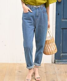 デニムテーパードパンツ