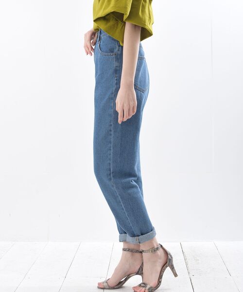 rps（アールピーエス）の「デニムテーパードパンツ（デニムパンツ・レディース・アイボリー/ブルー・M/L）」の8枚目の写真