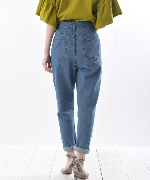 rps（アールピーエス）の「デニムテーパードパンツ（デニムパンツ・レディース・アイボリー/ブルー・M/L）」の5枚目の写真