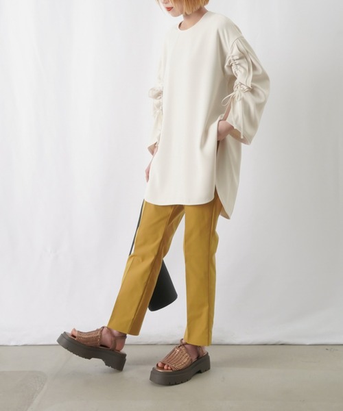 LUCA/LADY LUCK LUCA（ルカ/レディラックルカ）の「LC/LLL 袖フリルクルーネックブラウス / ドロストリボンブラウス（シャツ/ブラウス・レディース・ネイビー/アイボリー・FREE）」の13枚目の写真