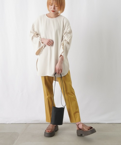 LUCA/LADY LUCK LUCA（ルカ/レディラックルカ）の「LC/LLL 袖フリルクルーネックブラウス / ドロストリボンブラウス（シャツ/ブラウス・レディース・ネイビー/アイボリー・FREE）」の19枚目の写真