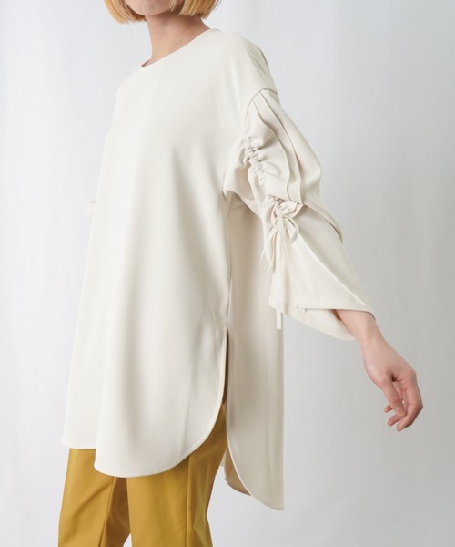 LUCA/LADY LUCK LUCA（ルカ/レディラックルカ）の「LC/LLL 袖フリルクルーネックブラウス / ドロストリボンブラウス（シャツ/ブラウス・レディース・ネイビー/アイボリー・FREE）」の7枚目の写真