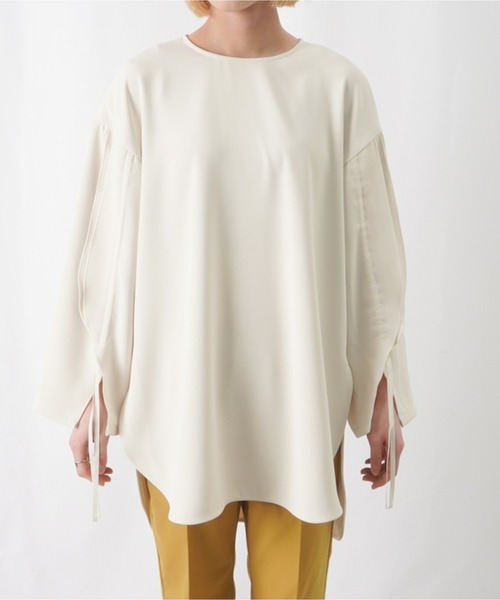 LUCA/LADY LUCK LUCA（ルカ/レディラックルカ）の「LC/LLL 袖フリルクルーネックブラウス / ドロストリボンブラウス（シャツ/ブラウス・レディース・ネイビー/アイボリー・FREE）」の14枚目の写真