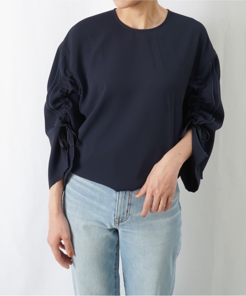 LUCA/LADY LUCK LUCA（ルカ/レディラックルカ）の「LC/LLL 袖フリルクルーネックブラウス / ドロストリボンブラウス（シャツ/ブラウス・レディース・ネイビー/アイボリー・FREE）」の18枚目の写真