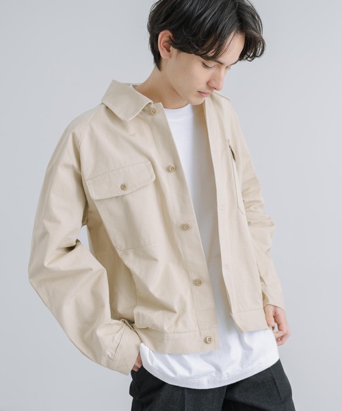 日本製 オーバーサイズ チノクロス ワークジャケット AUD7182