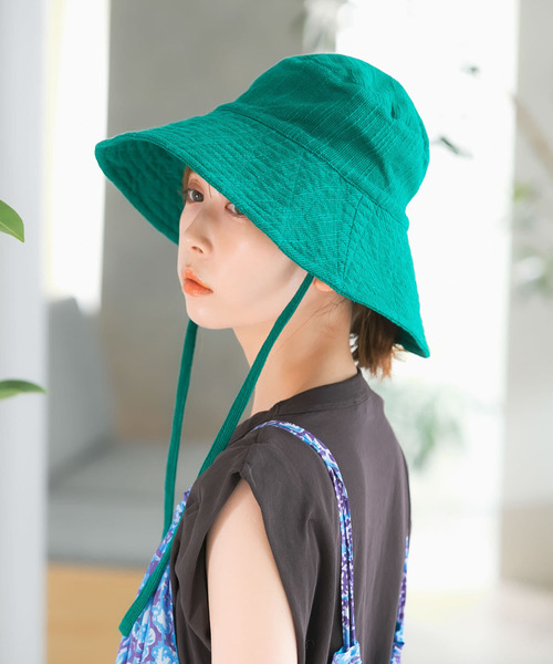 URBAN RESEARCH ROSSO WOMEN（アーバンリサーチ　ロッソ）の「sara mallika　CTN STITCH HAT（ハット・レディース・グリーン/オフホワイト・FREE）」の5枚目の写真