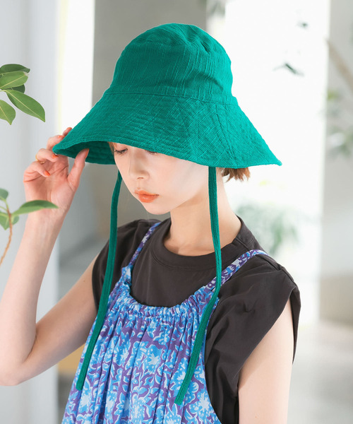 URBAN RESEARCH ROSSO WOMEN（アーバンリサーチ　ロッソ）の「sara mallika　CTN STITCH HAT（ハット・レディース・グリーン/オフホワイト・FREE）」の6枚目の写真