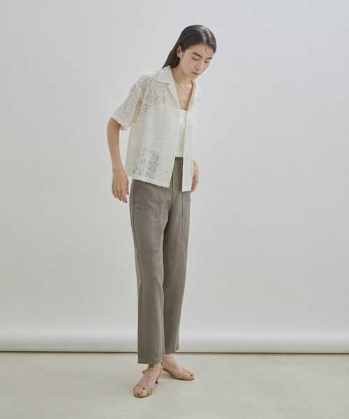 SALON adam et rope'（サロン アダム エ ロペ）の「【セットアップ対応・手洗い可能】麻ツイルベイカーパンツ（その他パンツ・レディース・ブラック/カーキ/ピンク・M/S）」の15枚目の写真