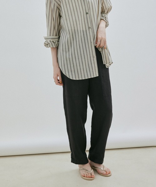SALON adam et rope'（サロン アダム エ ロペ）の「【セットアップ対応・手洗い可能】麻ツイルベイカーパンツ（その他パンツ・レディース・ブラック/カーキ/ピンク・M/S）」の20枚目の写真