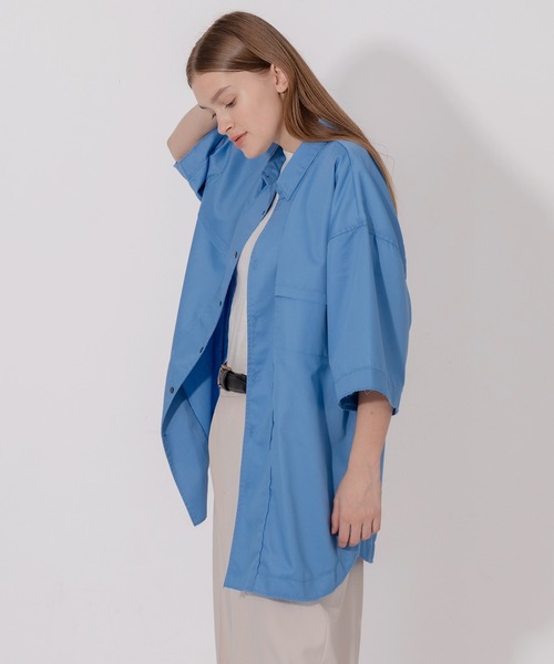 ONCILY(オンシェリー)の「DAMAGE DESIGN LOOSE SHIRT / ダメージデザインルーズシャツ(シャツ/ブラウス・メンズ・ライトピンク/ブルー/オフホワイト・MEDIUM/LARGE)」の9枚目の写真