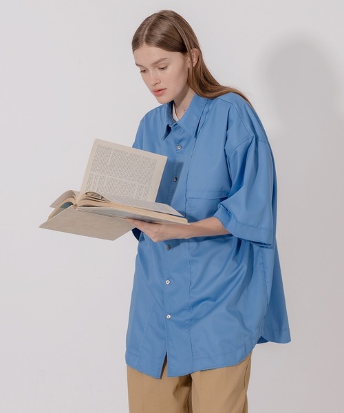 ONCILY(オンシェリー)の「DAMAGE DESIGN LOOSE SHIRT / ダメージデザインルーズシャツ(シャツ/ブラウス・メンズ・ライトピンク/ブルー/オフホワイト・MEDIUM/LARGE)」の19枚目の写真