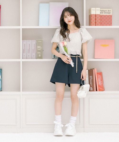 OLIVE des OLIVE（オリーブデオリーブ）の「little orun バルーン袖ブラウス（シャツ/ブラウス・レディース・レッド/サックスブルー/アイボリー・FREE）」の8枚目の写真