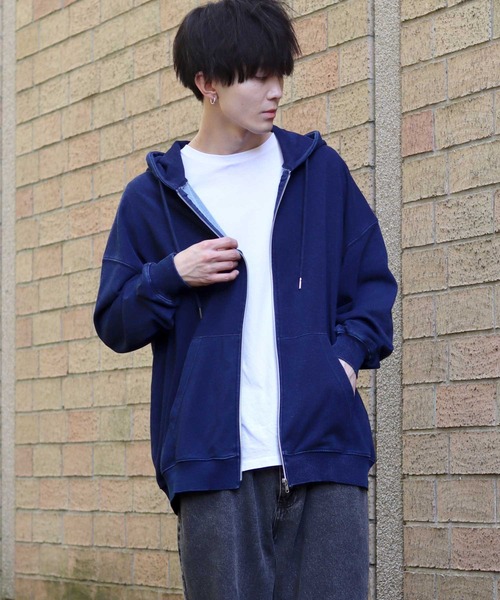 SITRY（シトリー）の「Indigo dyeing full zip hoodie /インディゴ染め