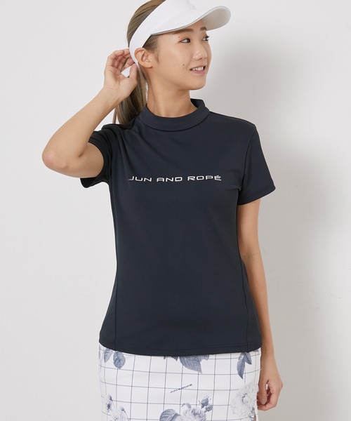 JUN&ROPE'(ジュンアンドロペ)の「【UV】【接触冷感】【防透】シルバーロゴ半袖モックプルオーバー(Tシャツ/カットソー・レディース・ブラック/ホワイト/レッド/イエロー・S/M/L)」の2枚目の写真